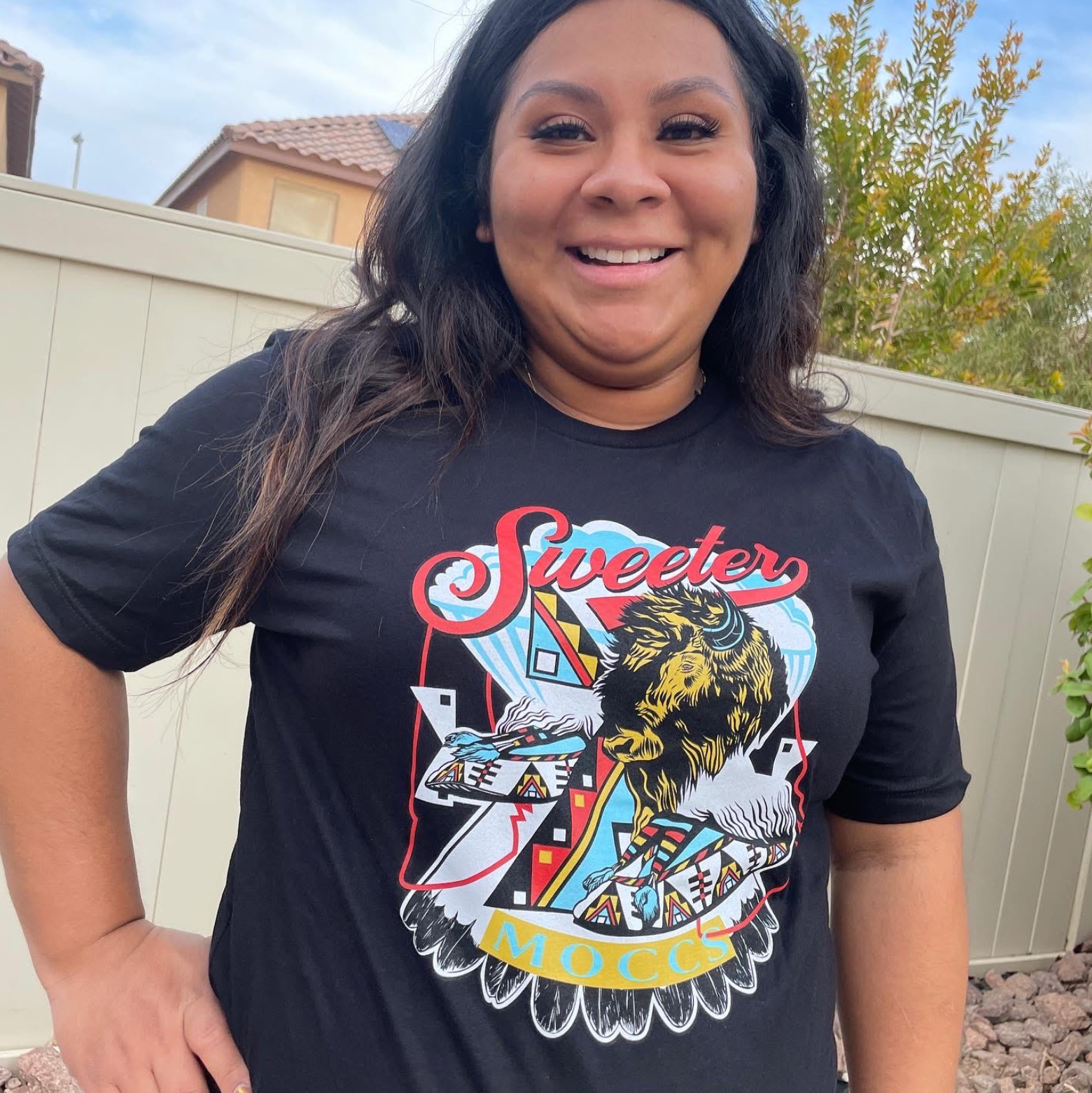 Sweetermoccs black t-shirt